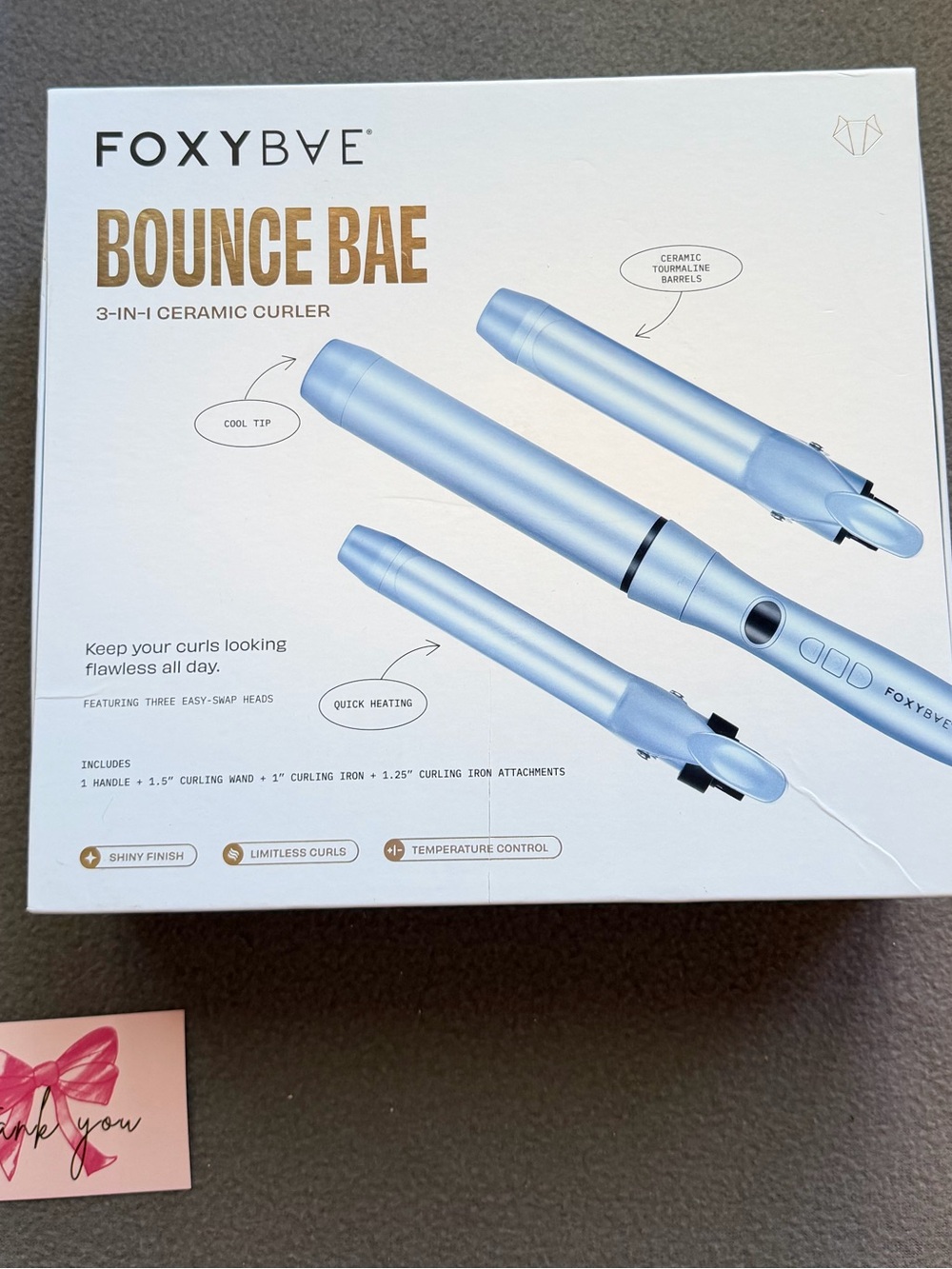Foxybae Bounce Bae 3-in-1 Ceramic Curler - Light Blue